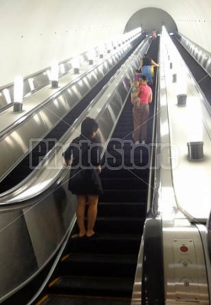 escalator in the Almaty metro