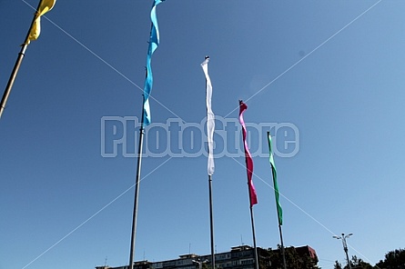 flags on the Ala-Too Square, Bishkek (Kyrgyzstan)