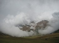 lonely rider in the mountains