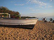 old boat at the shore of lake Malawi (Cape Maclear)