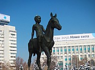 Statue at Republic Square, Almaty, Kazakhstan