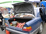 fruits sold out of a car