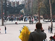 waiting with flowers