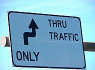 only through traffic sign