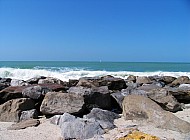 waves crashing over rocks