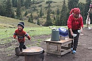 Kyrgyz shepherd's family