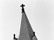 cross on a Catholic Church  in Prague
