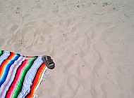 beach towel on the sand