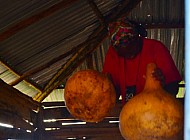 a woman and her gourds