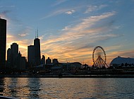 sunset over Chicago