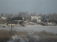 Houses in the Kazakh steppe