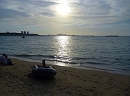 sun over Pattaya beach