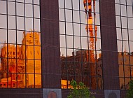 glass building and reflection