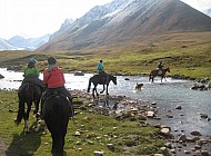 river crossing on horse