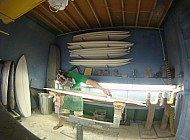 making a surfboard