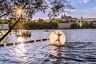 Water Zorbing on Vltava river in Prague